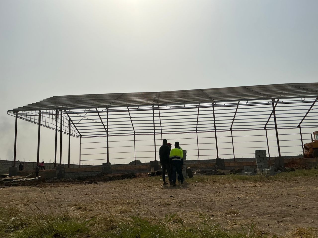 Steel warehouse construction in Dawhenya, Ghana